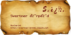 Svertner Árpád névjegykártya