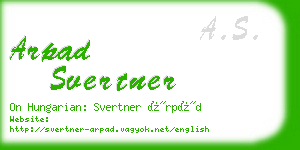 arpad svertner business card